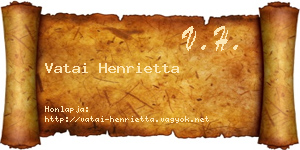 Vatai Henrietta névjegykártya